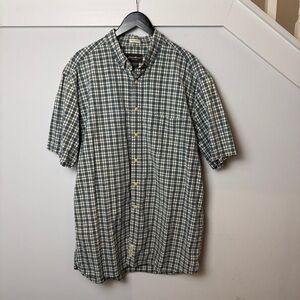 EDDIE BAUER 100% Cotton Indian Madras Men's Button Down Casual Shirt Size XLT